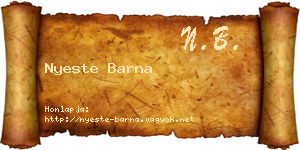 Nyeste Barna névjegykártya